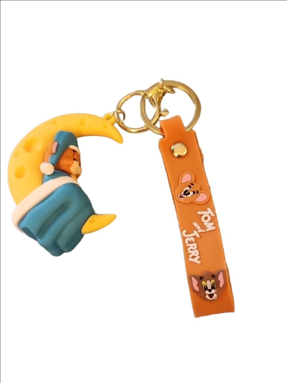 Tom and Jerry Moon Keychain with Strap